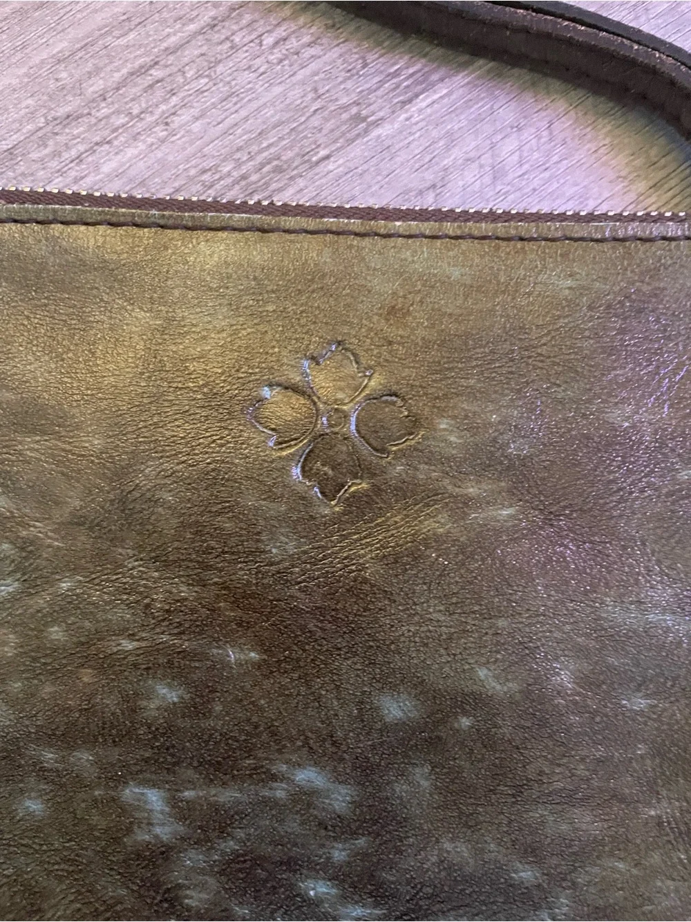 Patricia Nash Cassini Wristlet Tooled Turquoise Brown Leather Clutch